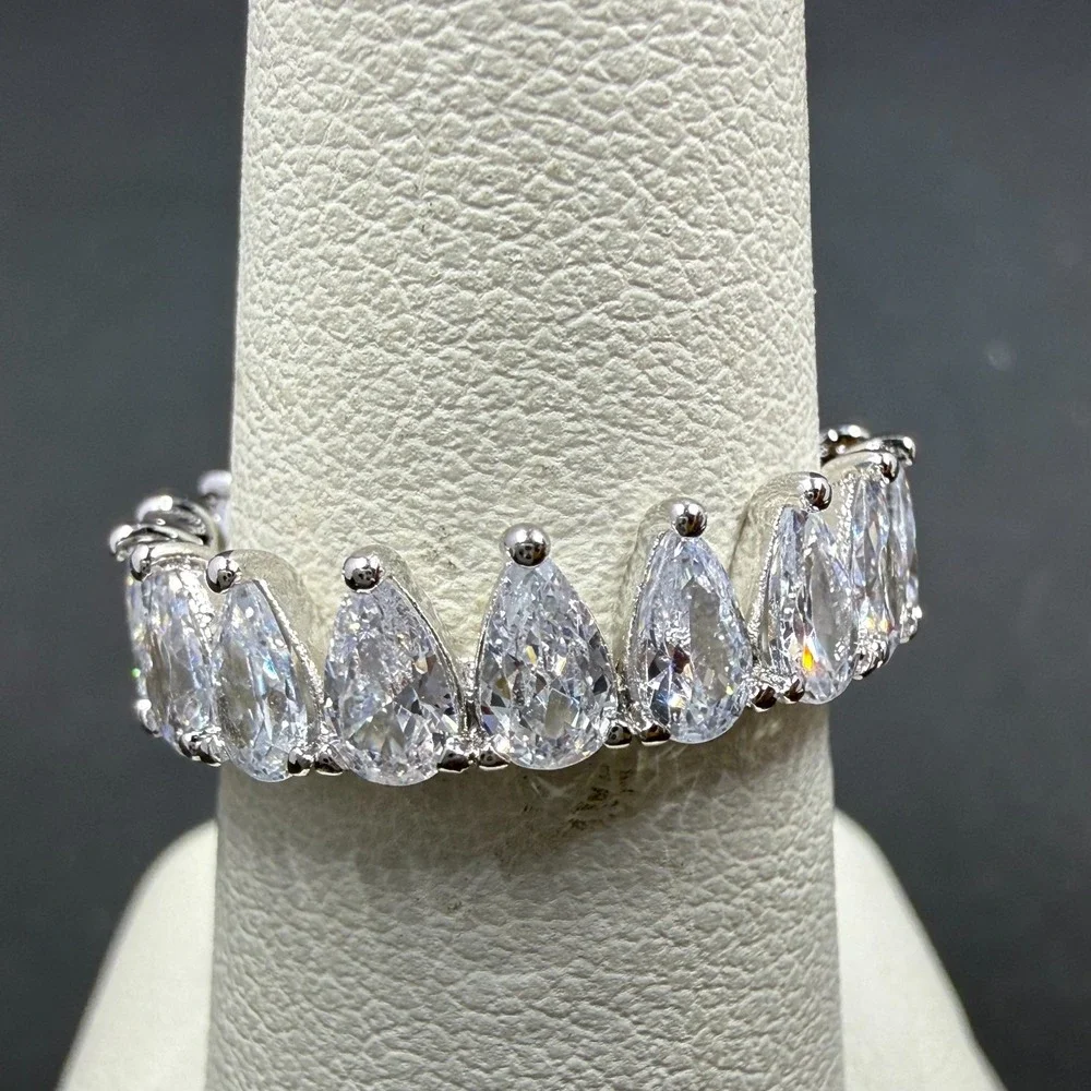 Bomb Party Lively Experiences Size 6 Ring Diamond CZ RBP5895 Rhodium Plating